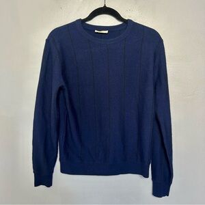 Svilu Striped Navy Sweater Wool Cashmere Blend Size XS Extra Small Crewneck